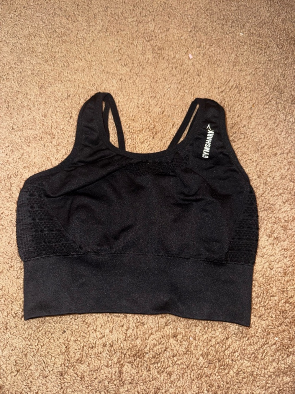 Gymshark Black Seamless Support Crop Sports Bra